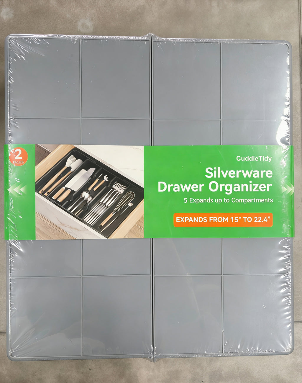 CuddleTidy Expandable Utensil Drawer Organizer for Kitchen Drawers