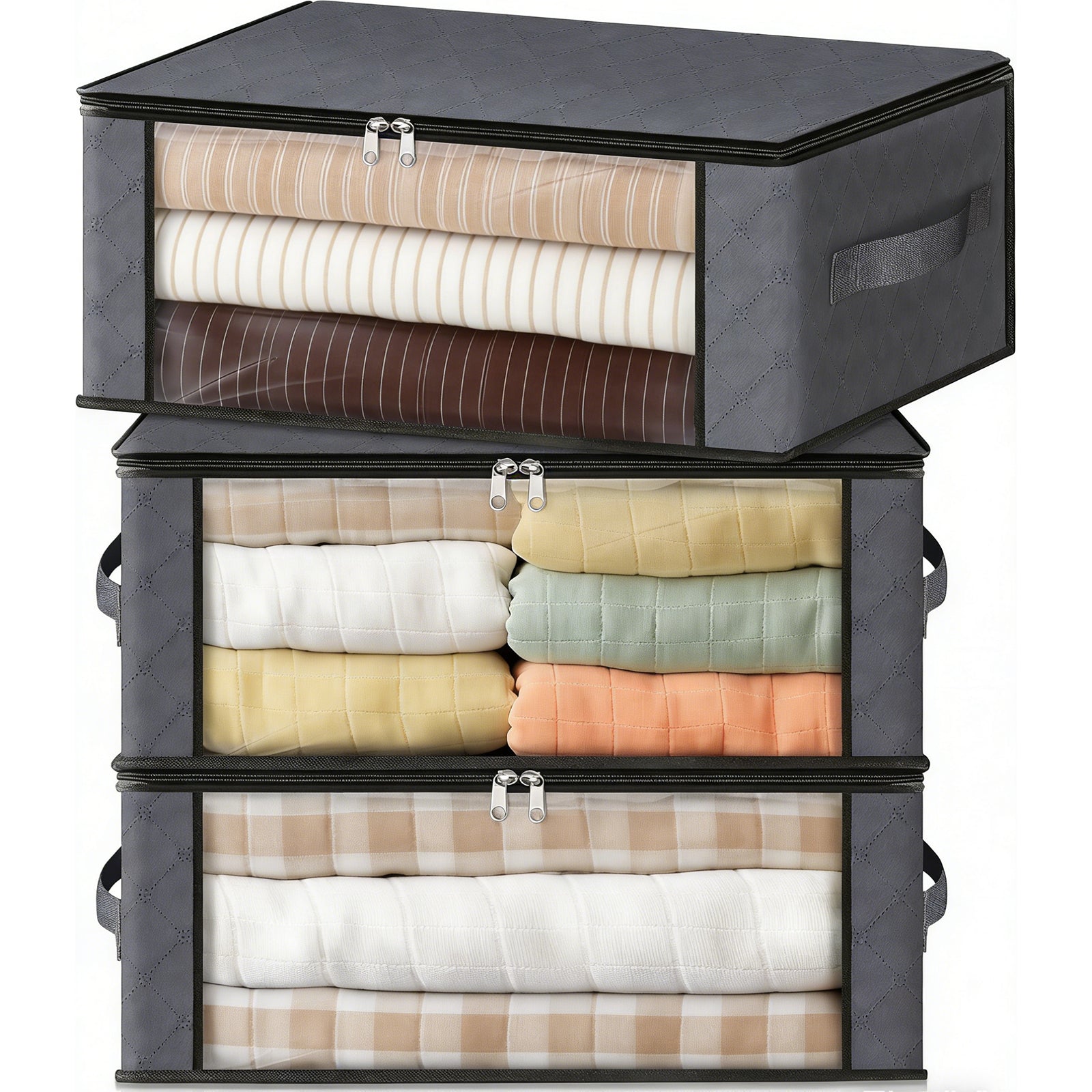 CuddleTidy 3-Pack Clothes Organizer Storage Bags