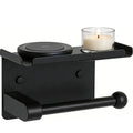 CuddleTidy Matte Black Toilet Paper Holder with Shelf